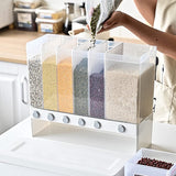 6-Grid Wall-Mounted Grain Storage Dispenser