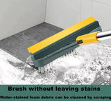 2-in-1 Floor Scrub Brush with Squeegee and 120° Rotating Head