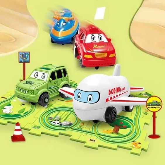 Children's Educational Puzzle Track Car Play Set