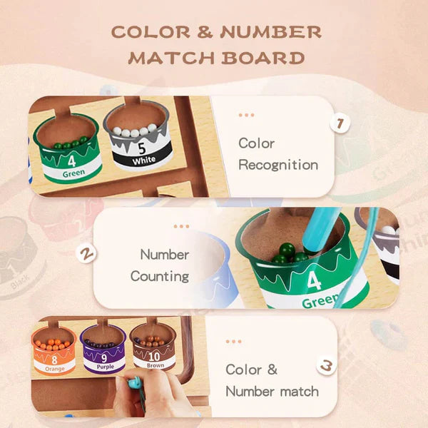 Kids Magnetic Color Counting Board