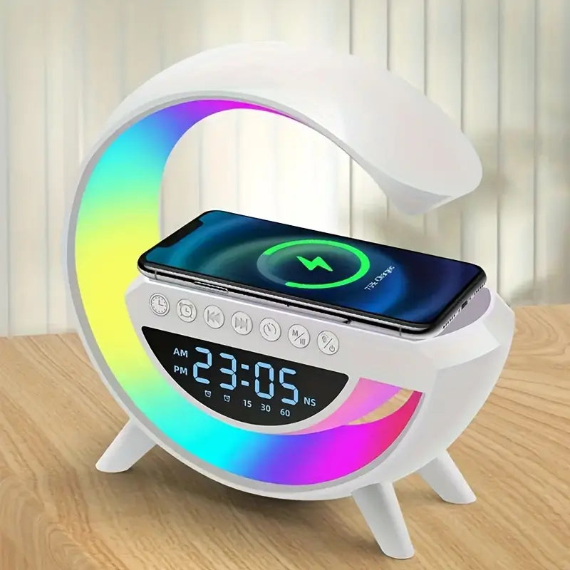 G Shaped RGB Light Table Lamp With Wireless Charger