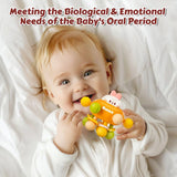 3 in 1 Baby Teether and Bell Rattle Sensory Toy for Grip Training