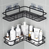 Self-adhesive wall corner rack