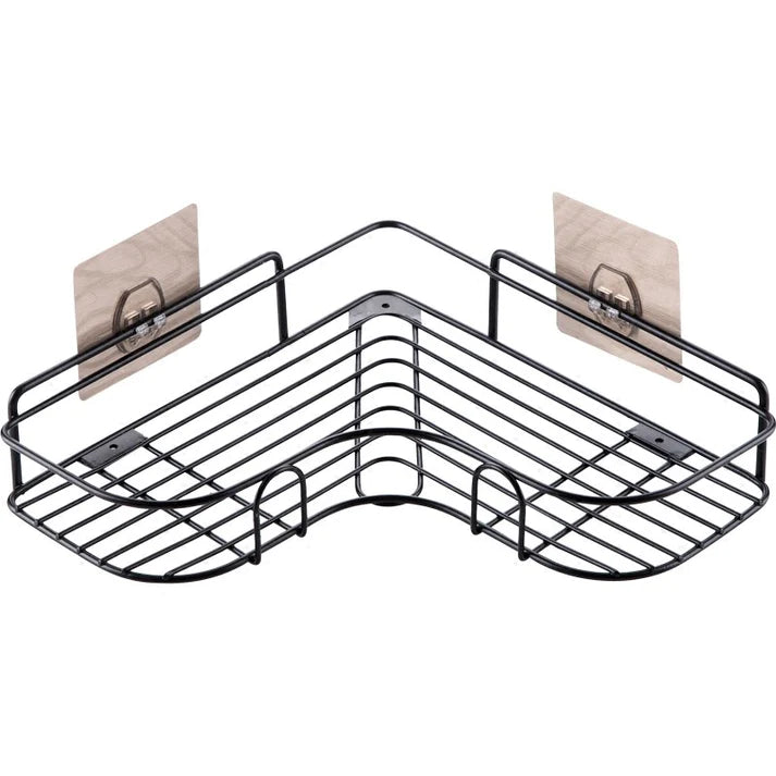 Self-adhesive wall corner rack