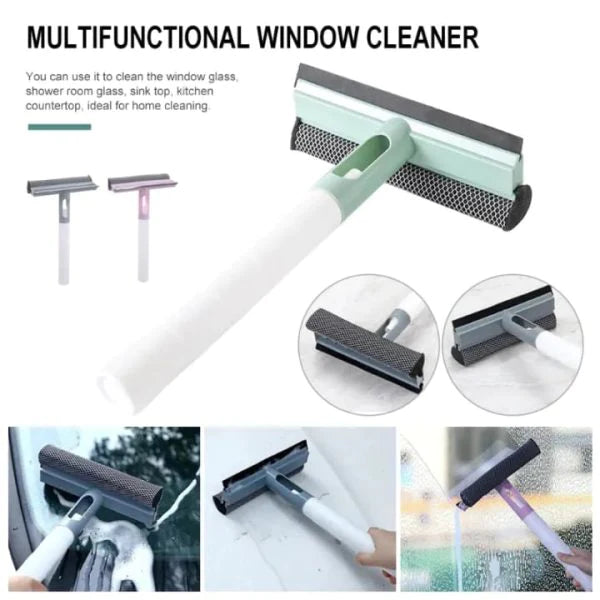 Glass Cleaning Brush Wiper Scraper Multifunctional Window Cleaner Short Handle