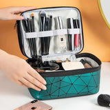 Double-Layer Waterproof Makeup Bag & Travel Toiletry Organizer
