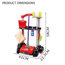 20-Piece Kids Cleaning Trolley Set with Working Vacuum