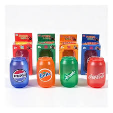 KidoKraze Mini Soda Can Squishy Toy, soft stress reliever and squeeze toy, with a colorful soda can design.