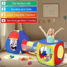 3-in-1 Kids' Adventure Play Tent with Tunnel & Ball