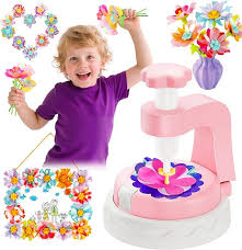KidoKraze DIY flower making kit with craft presses and art tools for kids, showing colorful flower designs and crafting accessories.