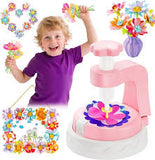 KidoKraze DIY flower making kit with craft presses and art tools for kids, showing colorful flower designs and crafting accessories.