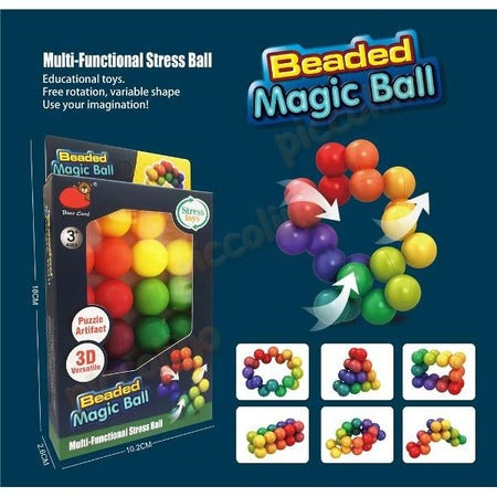 KidoKraze 3D Beaded Magic Ball and rotating fidget puzzle with colorful beads and intricate design for stress relief and entertainment