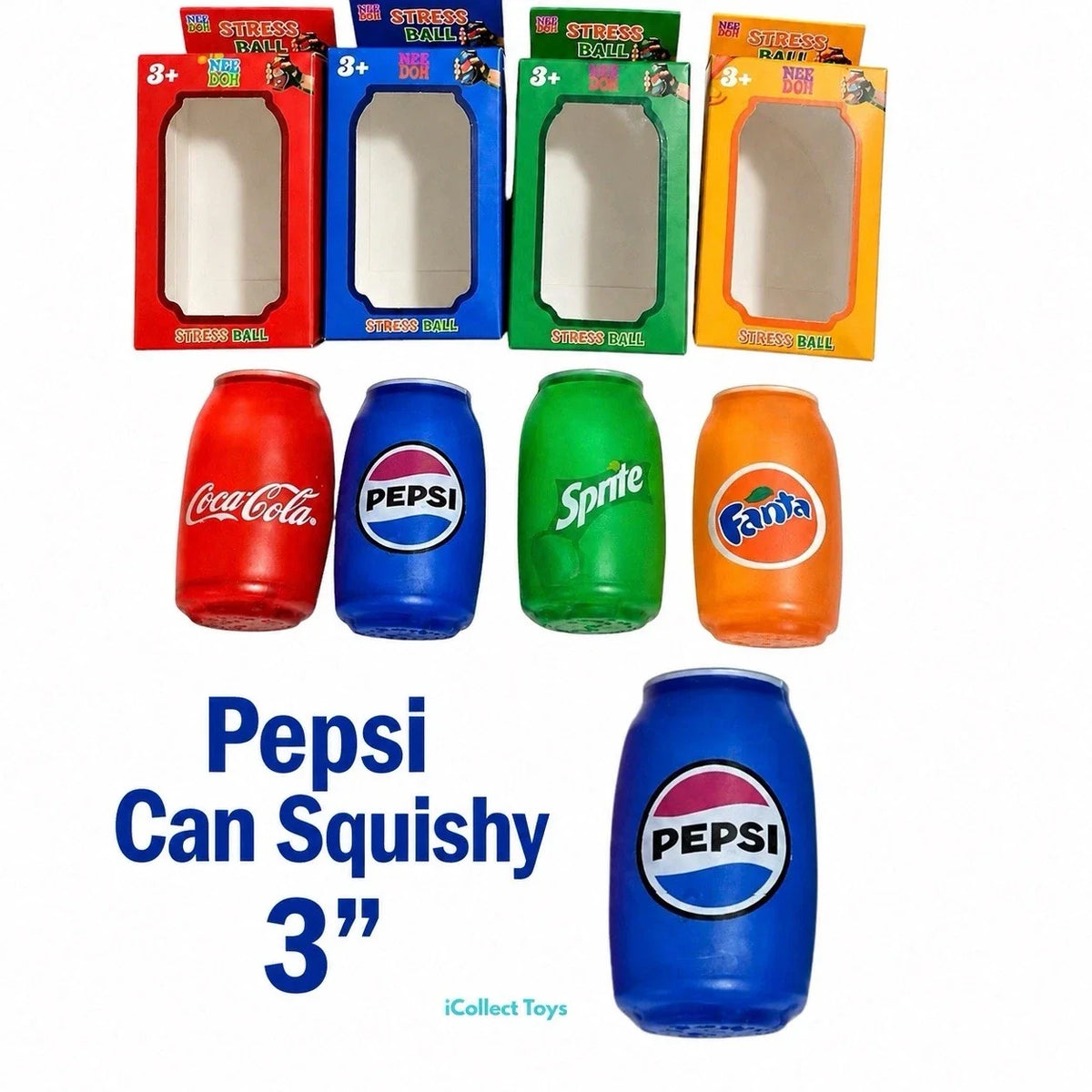 KidoKraze mini soda can squishy toy, soft stress reliever and squeeze toy with a realistic soda can design and vibrant colors.