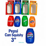 KidoKraze mini soda can squishy toy, soft stress reliever and squeeze toy with a realistic soda can design and vibrant colors.