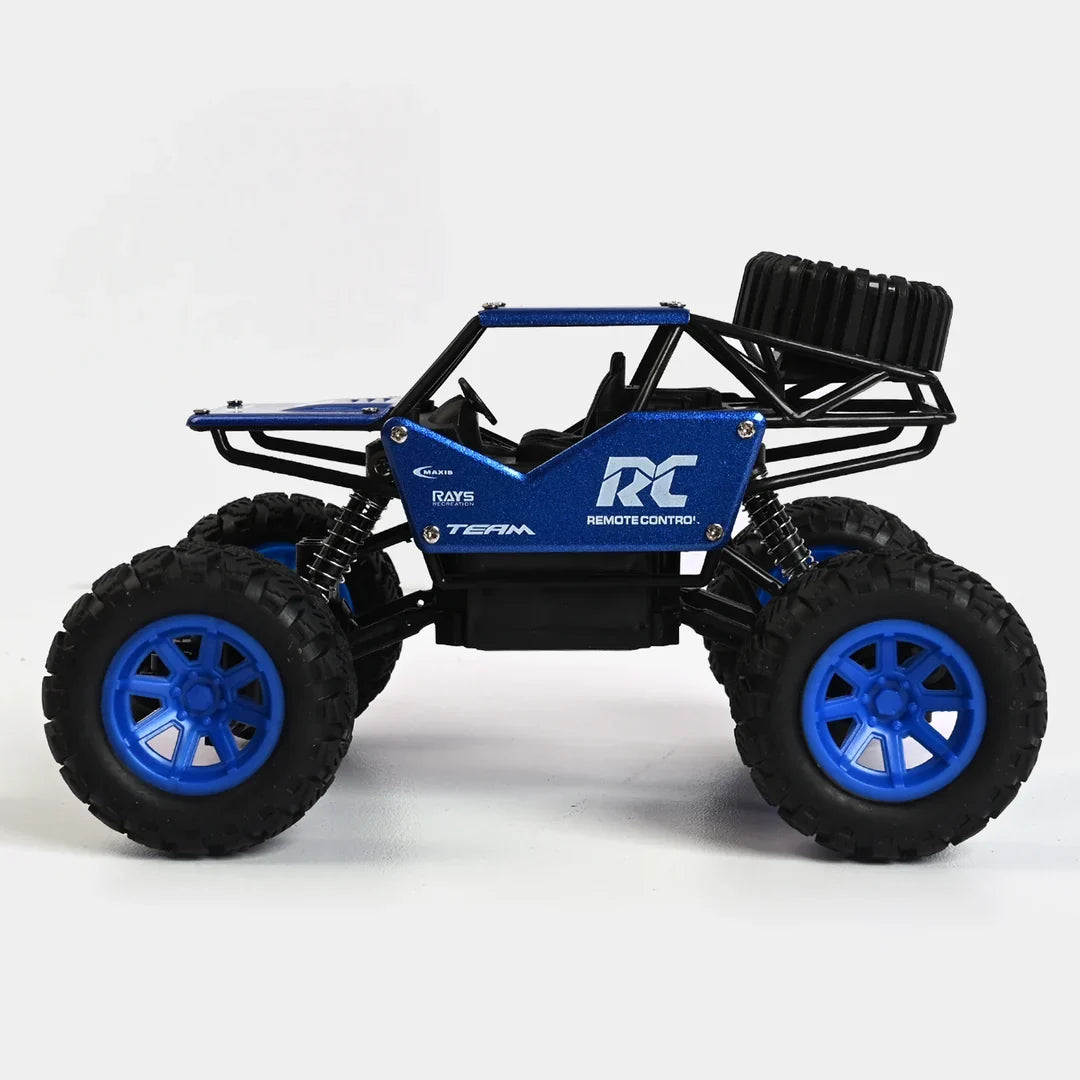 KidoKraze RC rock crawler monster truck with large tires and pistol grip remote control, ready for off-road outdoor play